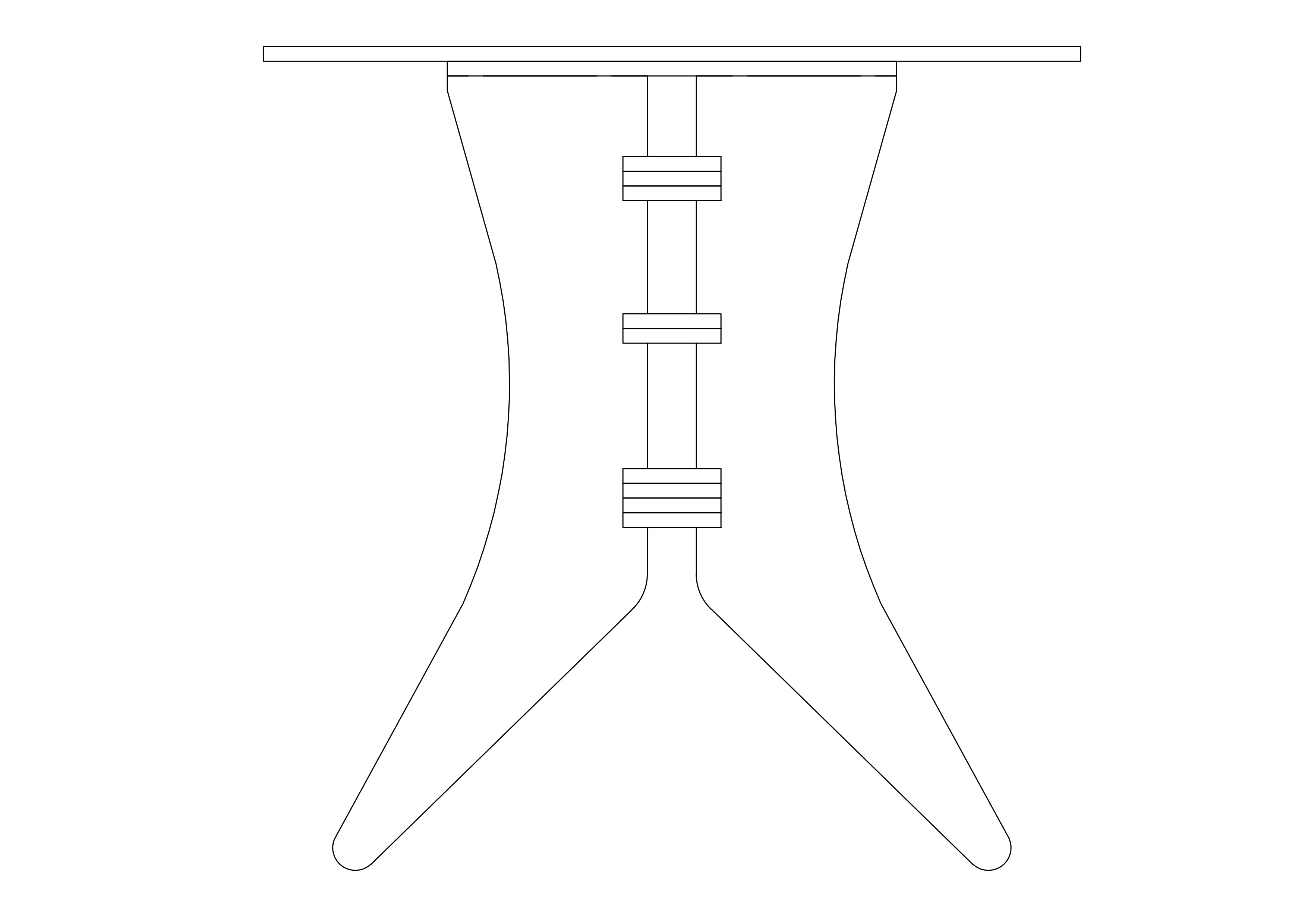 Zijaanzicht technische tekening