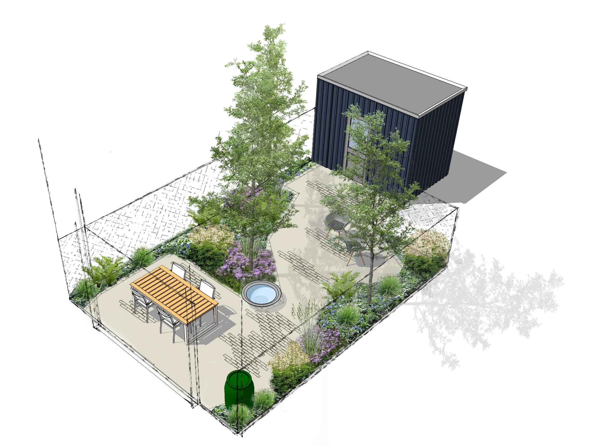 Isometrische visualisatie van eindproduct